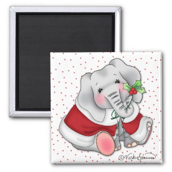 Bazooples Holiday Elephant Magnet by BaZooples at Zazzle