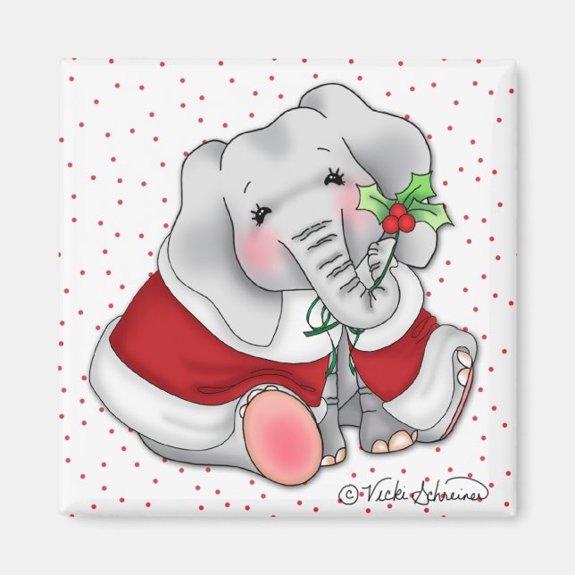 BaZooples Holiday Elephant Magnet (Front)