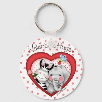 Bazooples "valentine Hugs" Keychain by BaZooples at Zazzle