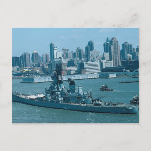 BB-61 "USS Iowa", New York Harbor, U.S.A. Postcard