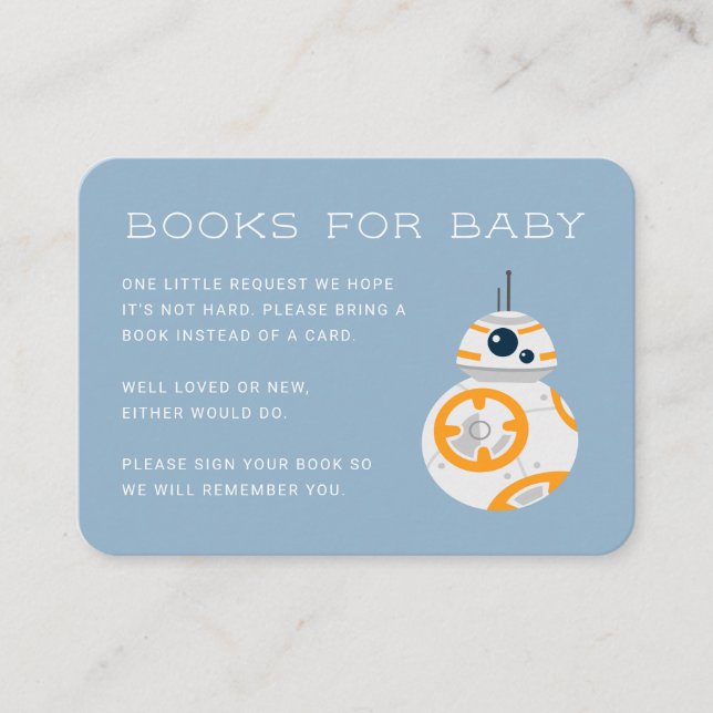 BB-8 Baby Shower - Books for Baby Enclosure Card (Front)