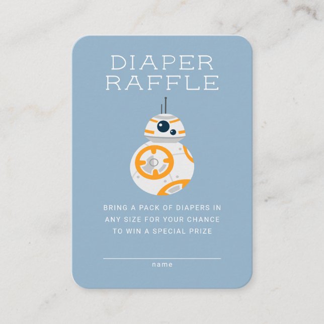 BB-8 Baby Shower - Diaper Raffle Enclosure Card (Front)