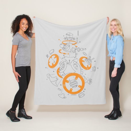 BB_8 Exploded View Drawing Fleece Blanket