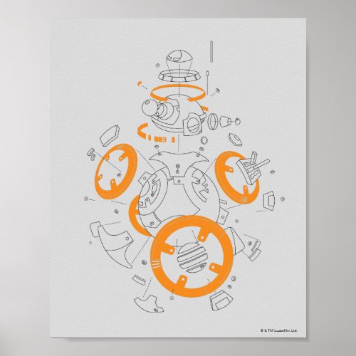 BB_8 Exploded View Drawing Poster