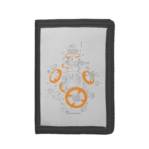BB_8 Exploded View Drawing Trifold Wallet