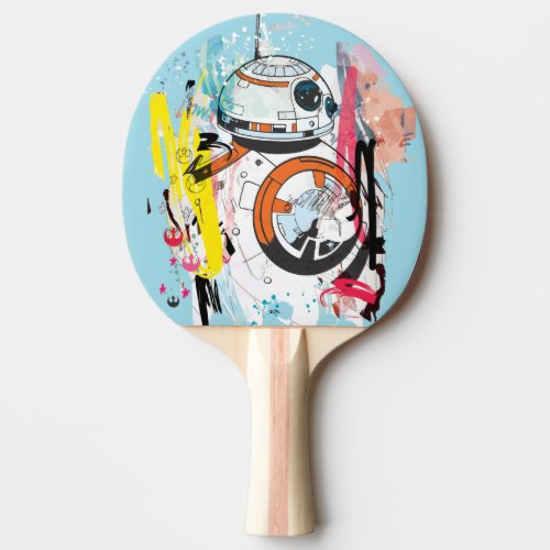 BB_8 Graffiti Collage Ping Pong Paddle