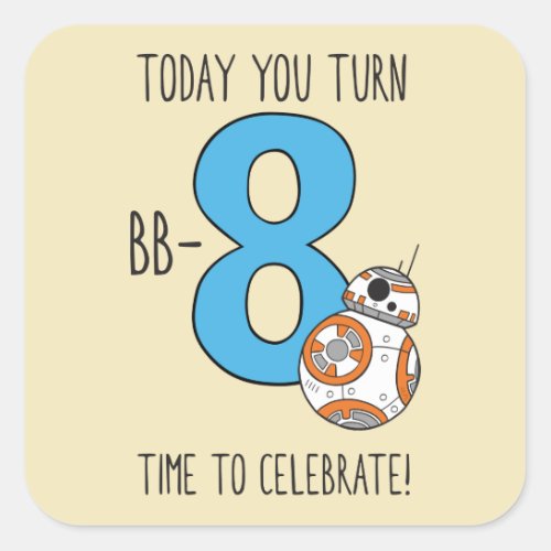 BB_8 _ Happy Eighth Birthday Square Sticker