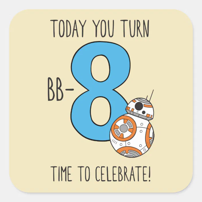 8 Happy Eighth Birthday Square Sticker Zazzle Com