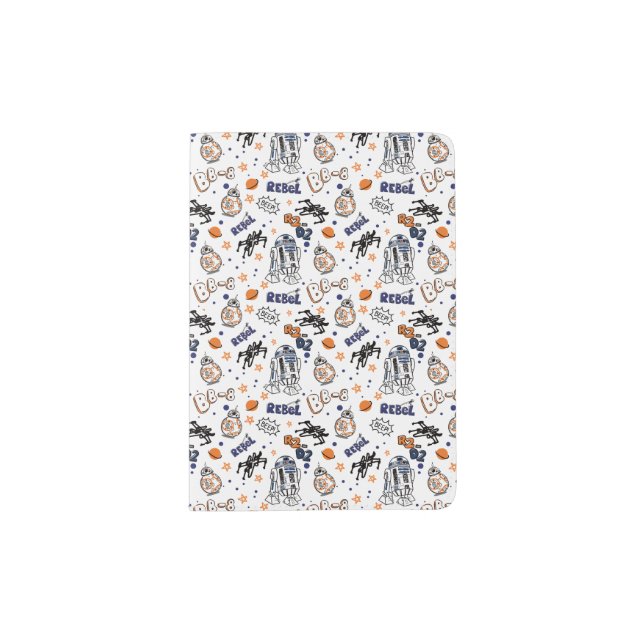 BB-8 & R2-D2 | Doodle Rebel Pattern Passport Holder (Front)