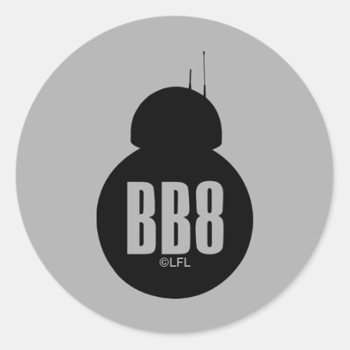 BB_8 Silhouette Classic Round Sticker