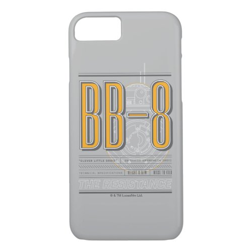 BB_8 Technical Specifications Graphic iPhone 87 Case
