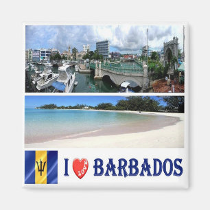 BB - Barbados - Bridgetown - Downtown  I Love Magnet