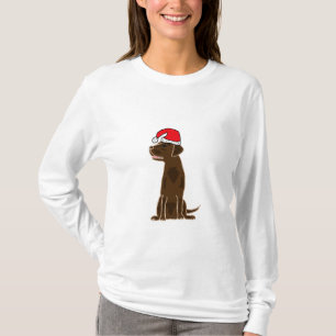 BB- Chocolate Labrador Wearing Santa Hat Shirt