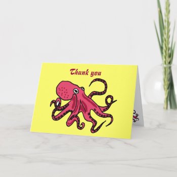 Bb- Funny Octopus Thank You Card by inspirationrocks at Zazzle