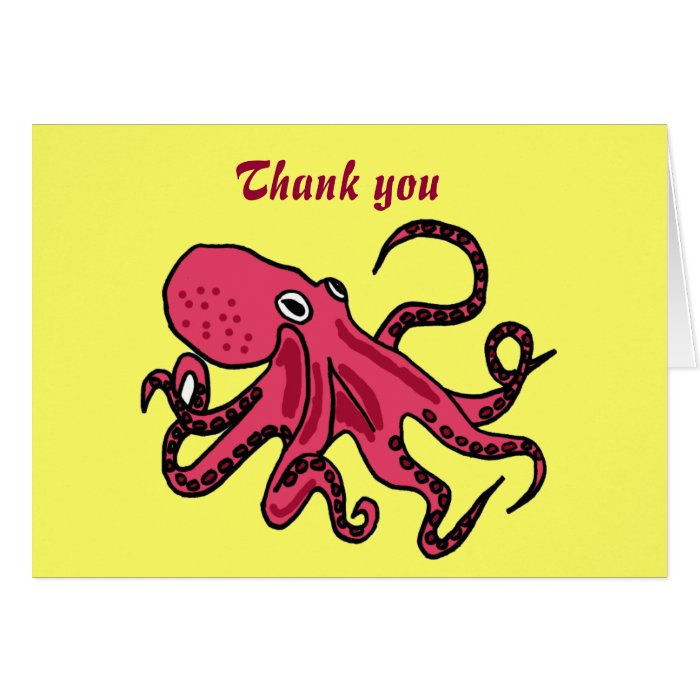 BB  Funny Octopus Thank You Card