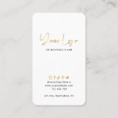 Bb Glow Lips Aftercare White & Gold Pmu Artist Business Card 