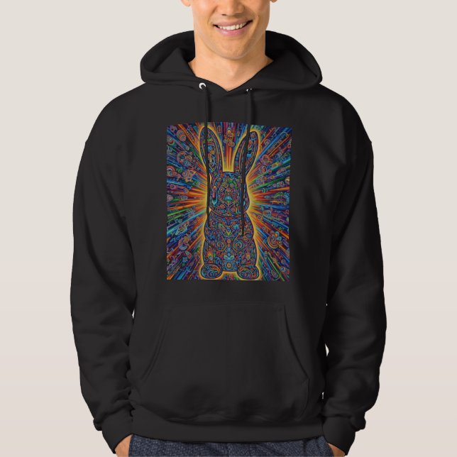 BB-Hoodie black cosmic bunny Hoodie (Front)