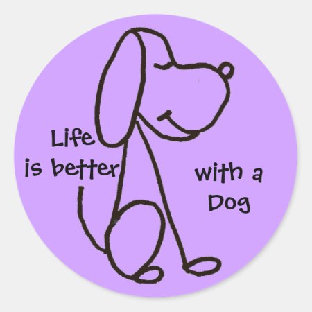 Bb- Life Is Better With A Dog Stickers