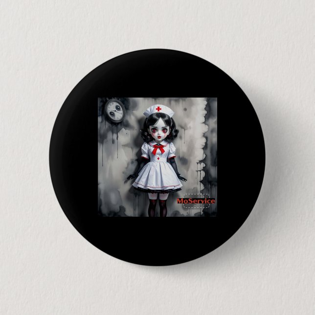 Bb Nurse Sticker  Button (Front)