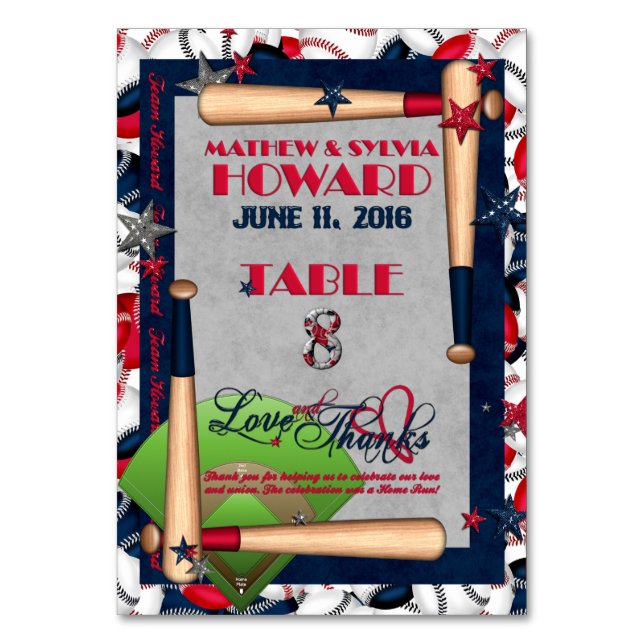 BB Wedding Numbered Table Cards-CUSTOM HOWARD 8 Number (Back)