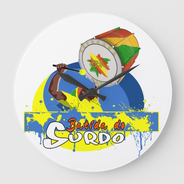 BBaC Shirt Surdo Special K Samba Batucada Brasil Large Clock (Front)