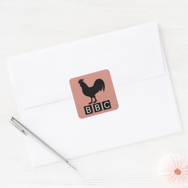 BBC - Big Black Cockerel Square Sticker (Envelope)