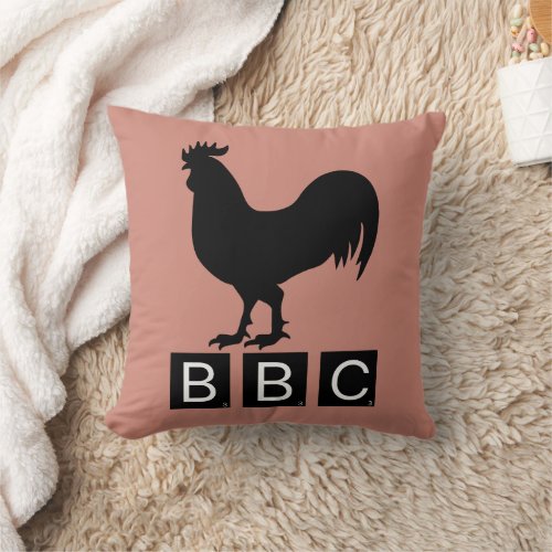 BBC _ Big Black Cockerel Throw Pillow