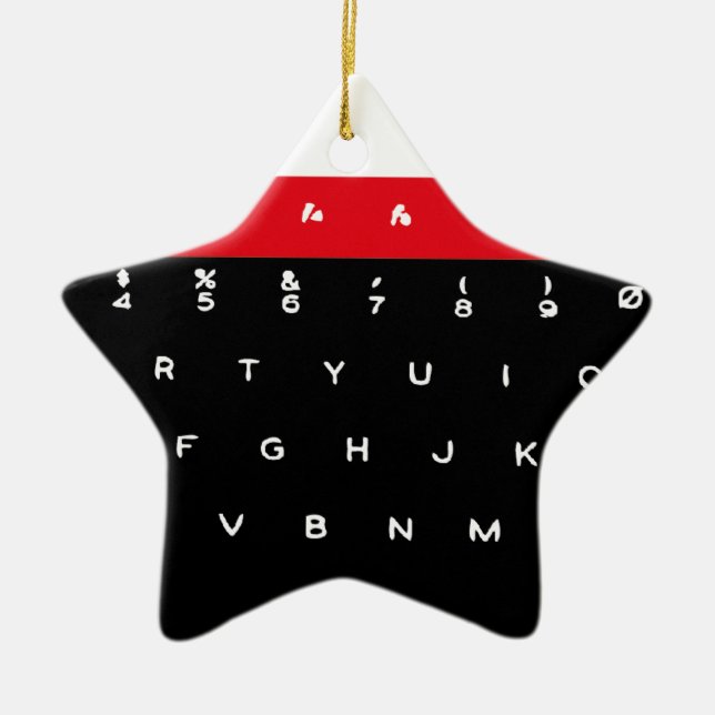 BBC Micro Keyboard Keys Ceramic Ornament (Front)