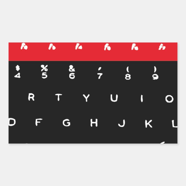 BBC Micro Keyboard Keys Rectangular Sticker (Front)