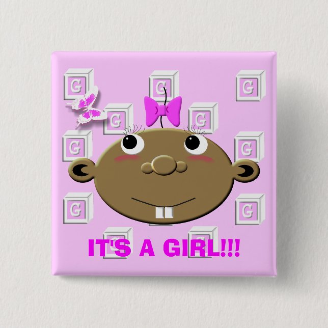 BBGBLOCKS, IT'S A GIRL!!! BUTTON (Front)