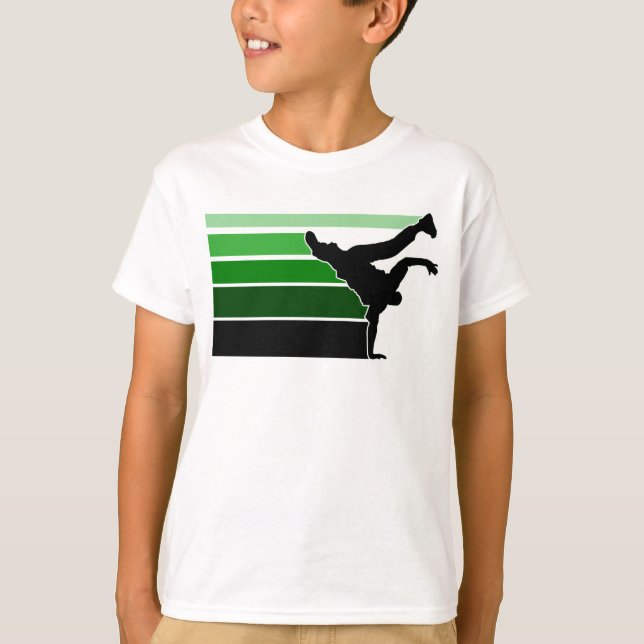 BBOY gradient grn blk kids T-Shirt (Front)