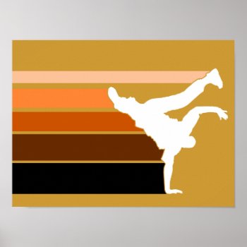 Bboy Gradient Orgn Wht Poster by styleuniversal at Zazzle