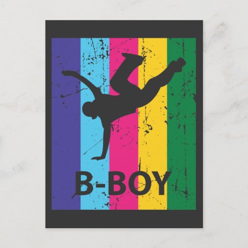 Bboy Retro 70s Vintage Breakdancing Boy Gift Postcard