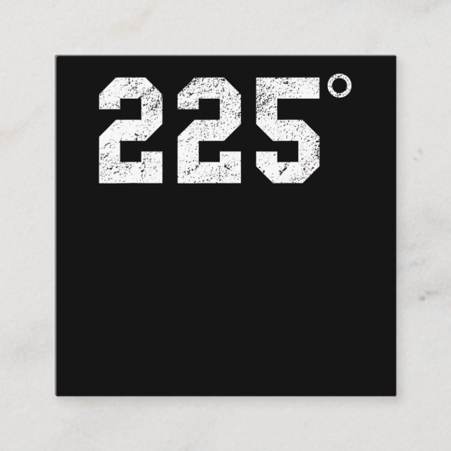 BBQ | 225 Degrees Bbq Grilling Smoking Meat Square Business Card (Front)