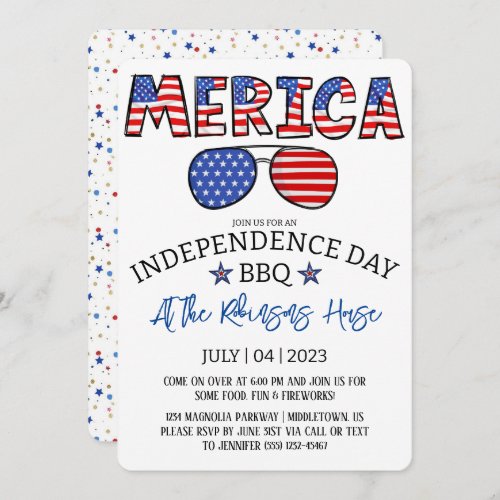 BBQ 4th of July Independence Day Invitation