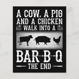 BBQ A Cow A Pig And A Chicken Walk Into BBQ Flyer