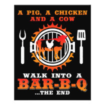 BBQ | A Pig And A Chicken Walk Into A Bar BBQ Flyer