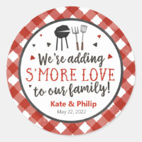 BBQ Adding Smore Love S'mores Baby-Q Baby Shower Classic Round Sticker