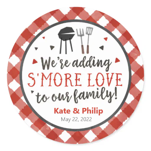 BBQ Adding Smore Love S'mores Baby-Q Baby Shower Classic Round Sticker