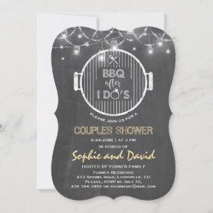 BBQ after I DO'S Chalk String Lights Grill Invite