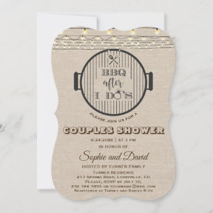 BBQ after I DO'S Linen String Lights Grill Invitation