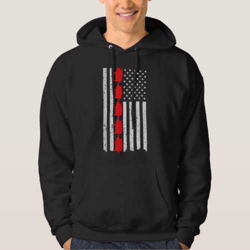 BBQ American Flagankop Pig Barbecue Pitmaster Hoodie