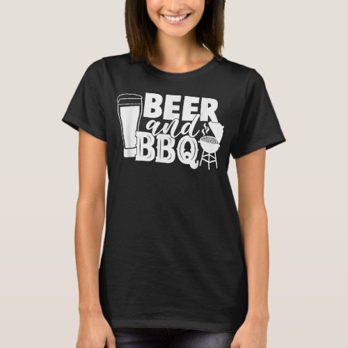 BBQ and Beerhe bestummer combination Cold Beer H T_Shirt