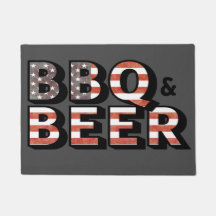 BBQ and beer vintage US flag color