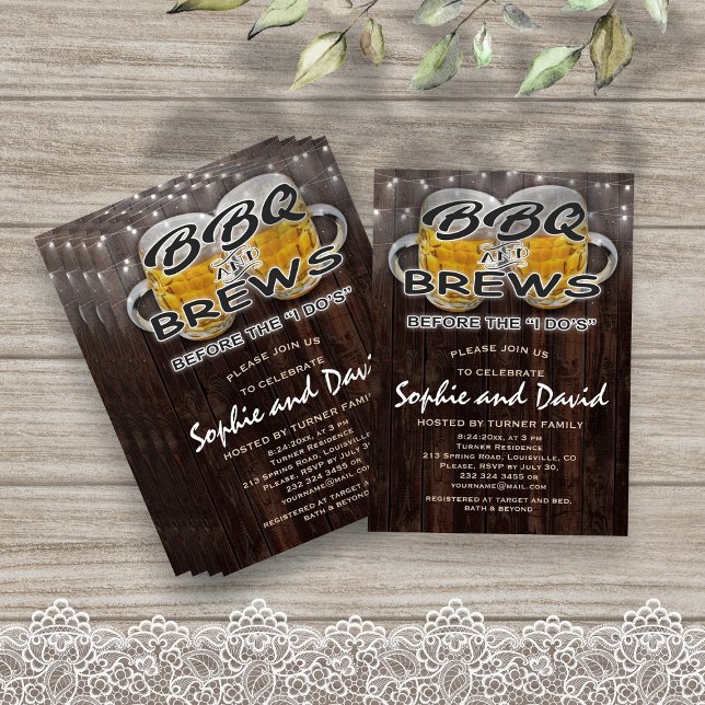 BBQ and BREWS before the "I DO'S" Engagement Party Invitation (Creator Uploaded)