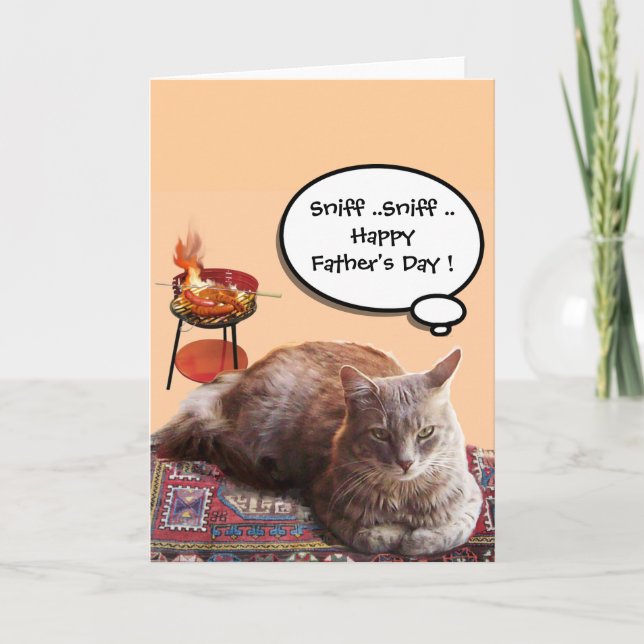 BBQ AND FATHER'S DAY CAT CARD (Front)
