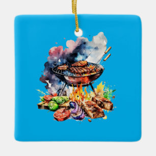 BBQ and grill Ceramic Ornament