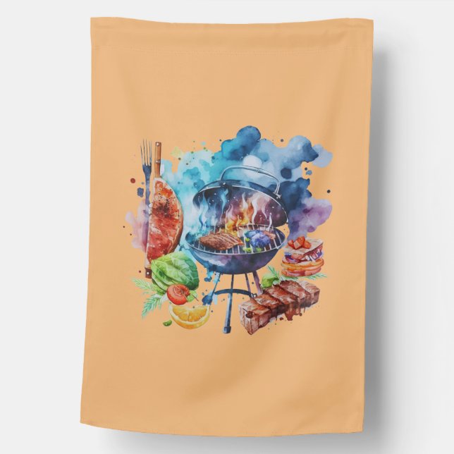 BBQ and grill House Flag (Front)