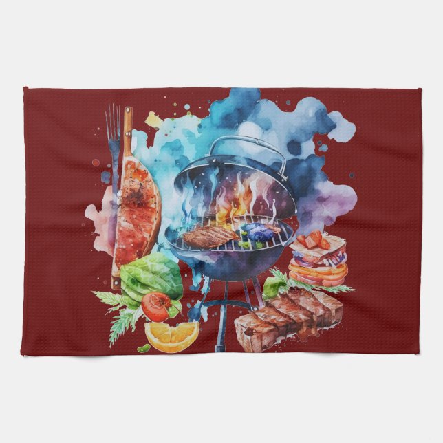 BBQ and grill Kitchen Towel (Horizontal)