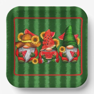 BBQ And Watermelon  Paper Plates
